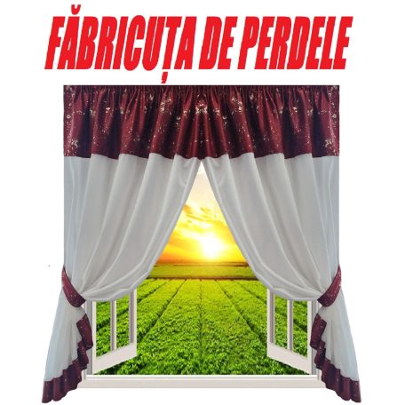 PERDEA CONFECTIONATA DESPARTITA CU ESARFE (COD: PB.732)
