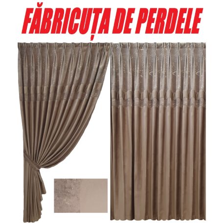 Set 2 draperii DECORINT pe rejansa cu pliuri fixate (COD:DR.90)