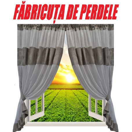 PERDEA CONFECTIONATA DESPARTITA CU ESARFE (COD: PB.737)