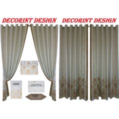   Set 2 draperii DECORINT pe inele capse + 1 cuvertura + 2 fete de pernuta + 1 napron masa (COD:DCC.01)